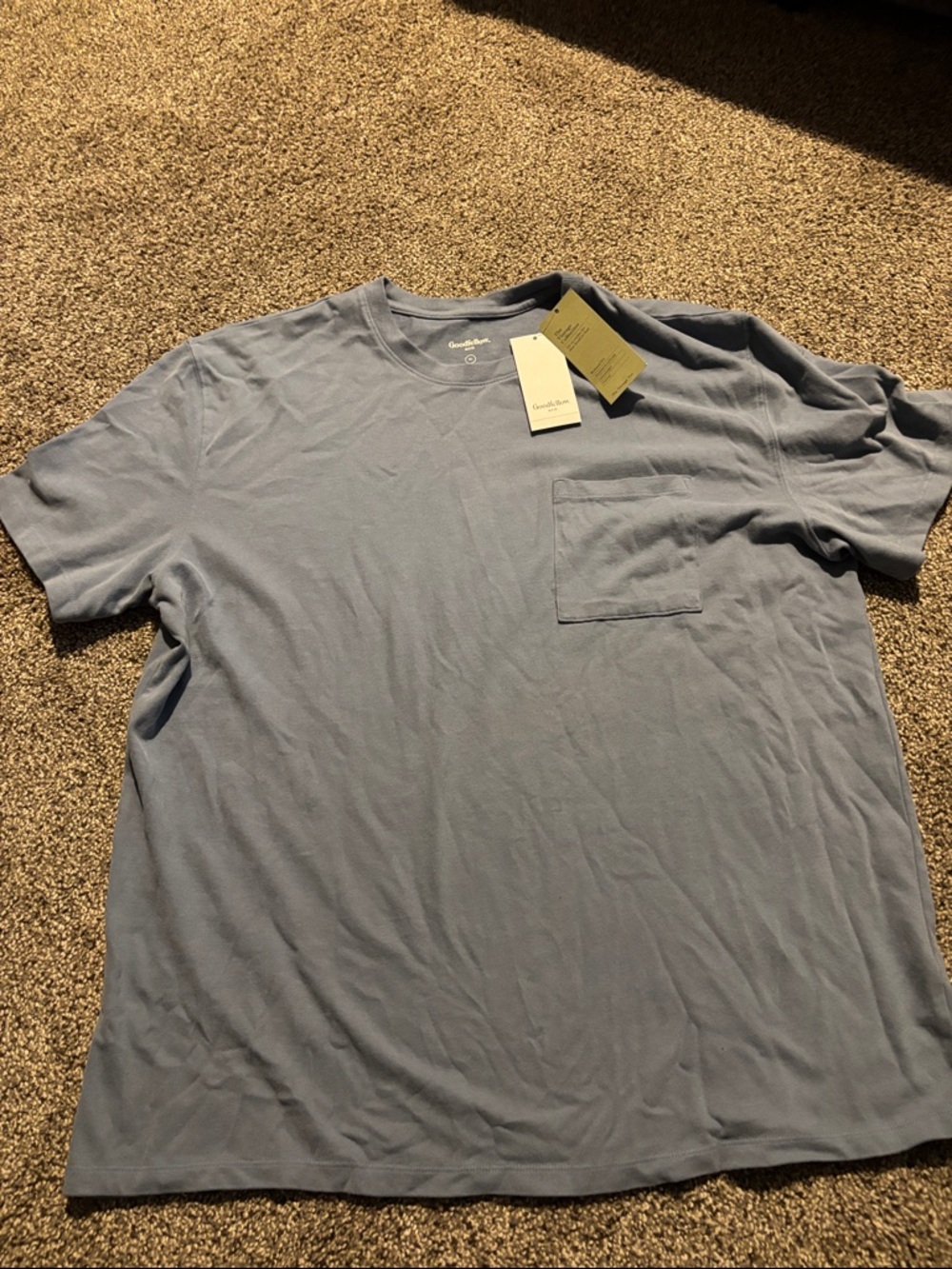 NEW Goodfellow & Co Men’s Short Sleeve Pocket Tee - Light Blue